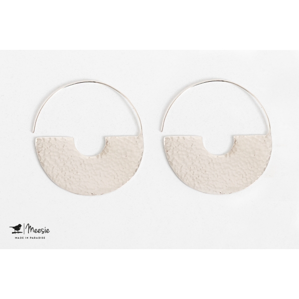 Oorbellen Empress gehamerd large zilver - 3 sets Oorbellen Empress gehamerd large zilver - 3 sets